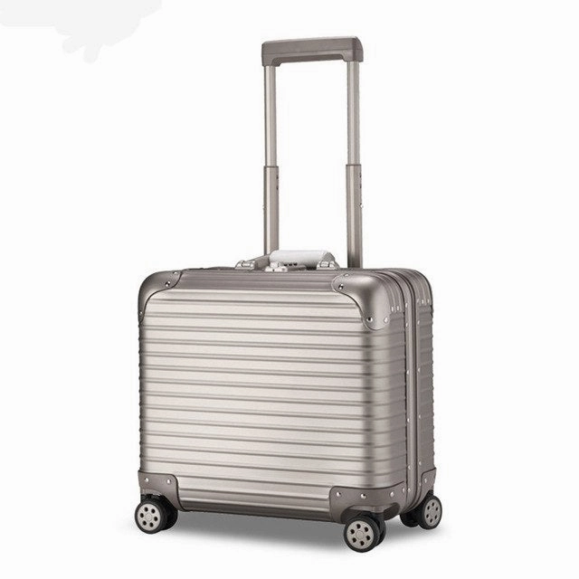 18 Inches Computer Trolley Case Business Rolling Hardside Luggage Password Boarding Case Casters