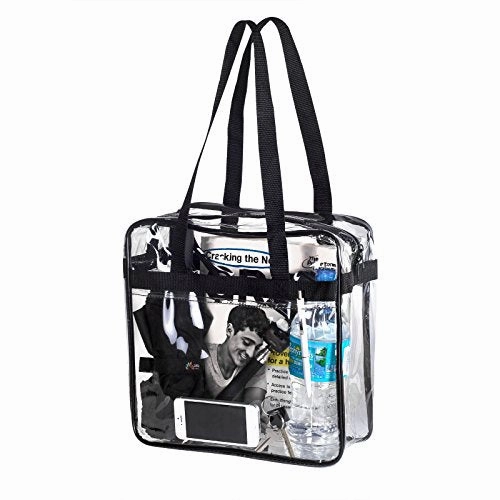 2 BAGS for LESS Clear Tote Stadium Approved with Handels And Zipper - 12x6x12