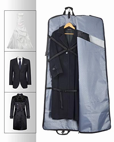 66'' Tri-fold Extra Long Dress Garment Bag, Premium & Breathable Tear-resistant Hanging Suit Cover for Travel and Storage
