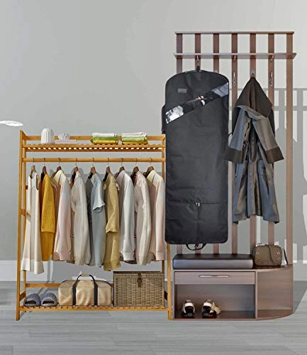 66'' Tri-fold Extra Long Dress Garment Bag, Premium & Breathable Tear-resistant Hanging Suit Cover for Travel and Storage