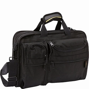 A. Saks Ballistic Nylon Organizer Briefcase (Black)