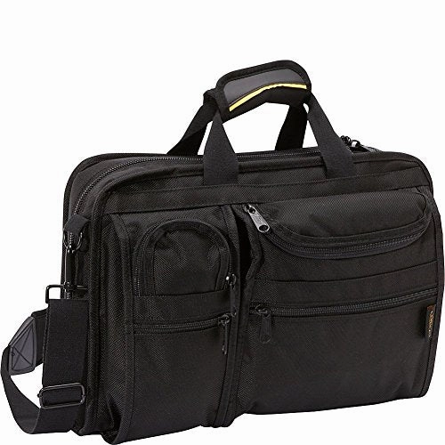 A. Saks Ballistic Nylon Organizer Briefcase (Black)