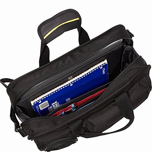 A. Saks Ballistic Nylon Organizer Briefcase (Black)