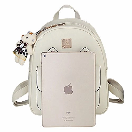 ABage Backpack Purse Set of 4 Pieces School Daypack Handbag Shoulder Bags, Beige