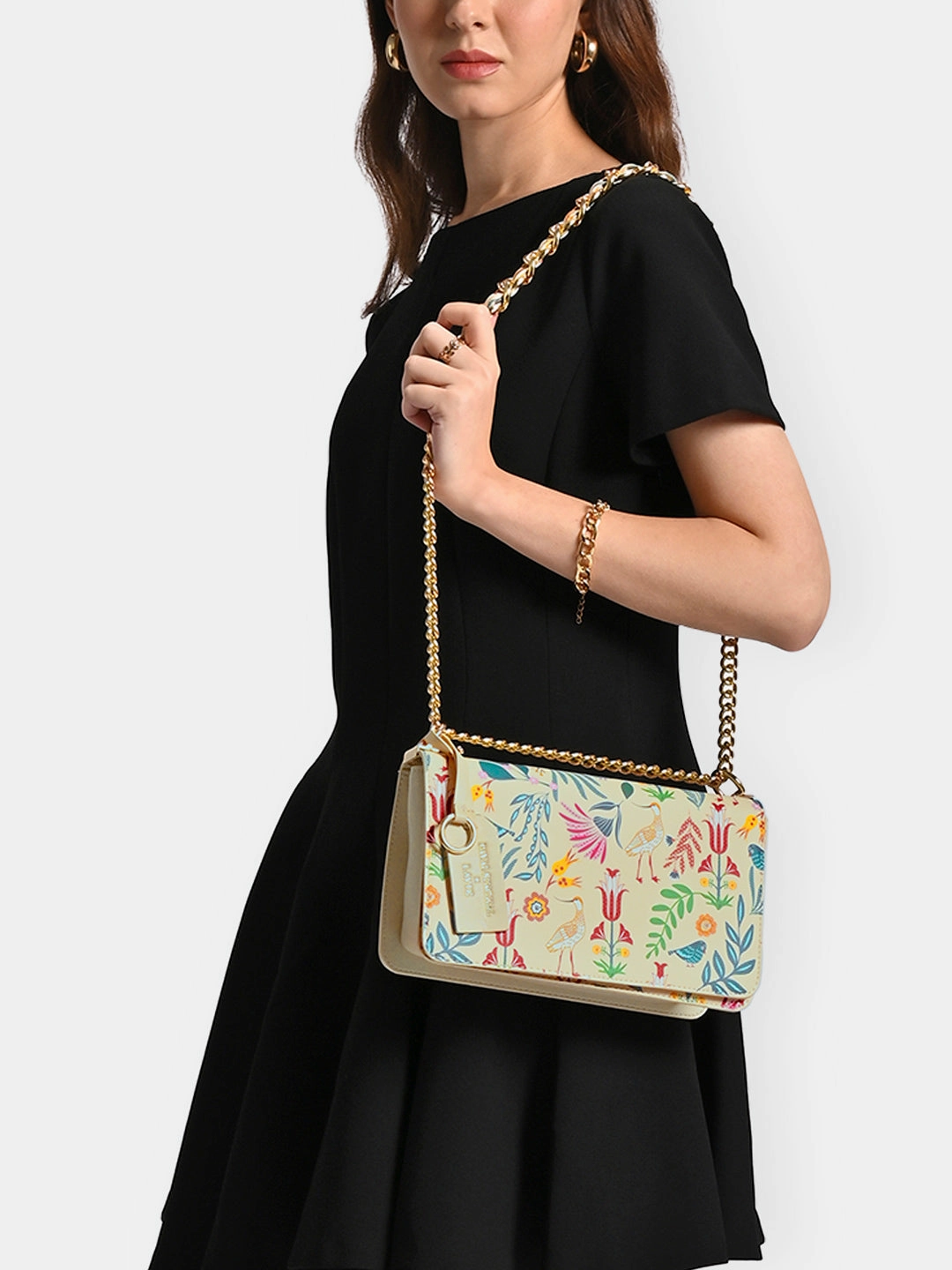 Abutilon Print Flap Sling Bag