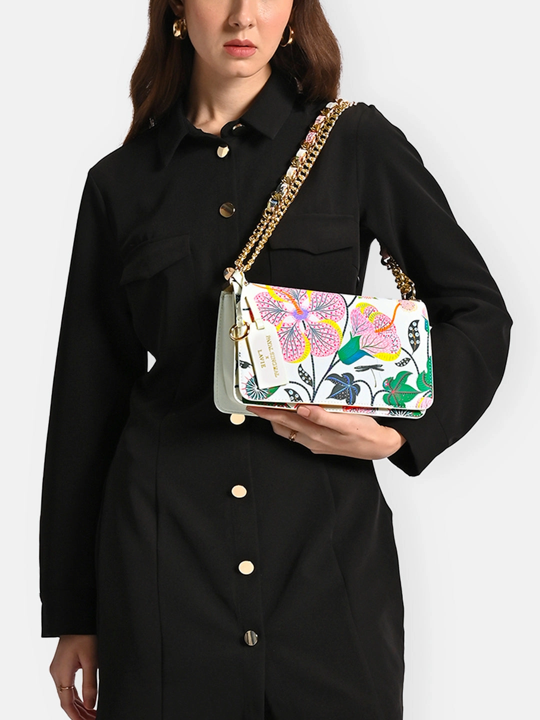 Abutilon Print Flap Sling Bag