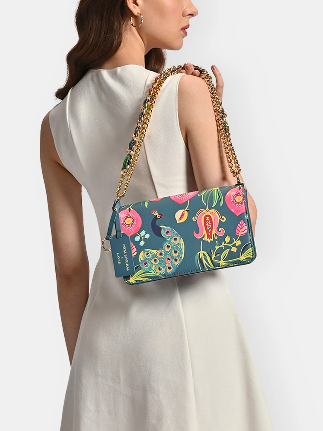 Abutilon Print Flap Sling Bag