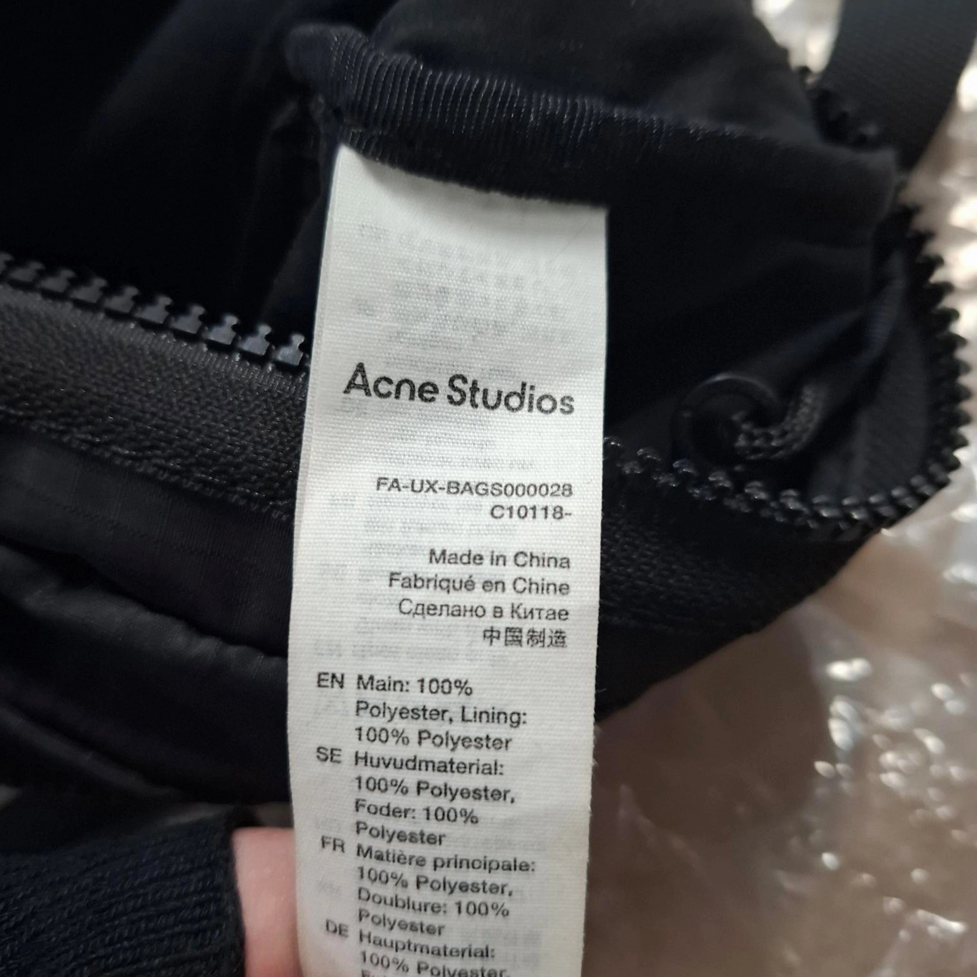 Acne Studios Akila Crossbody Face Bag in Black Nylon