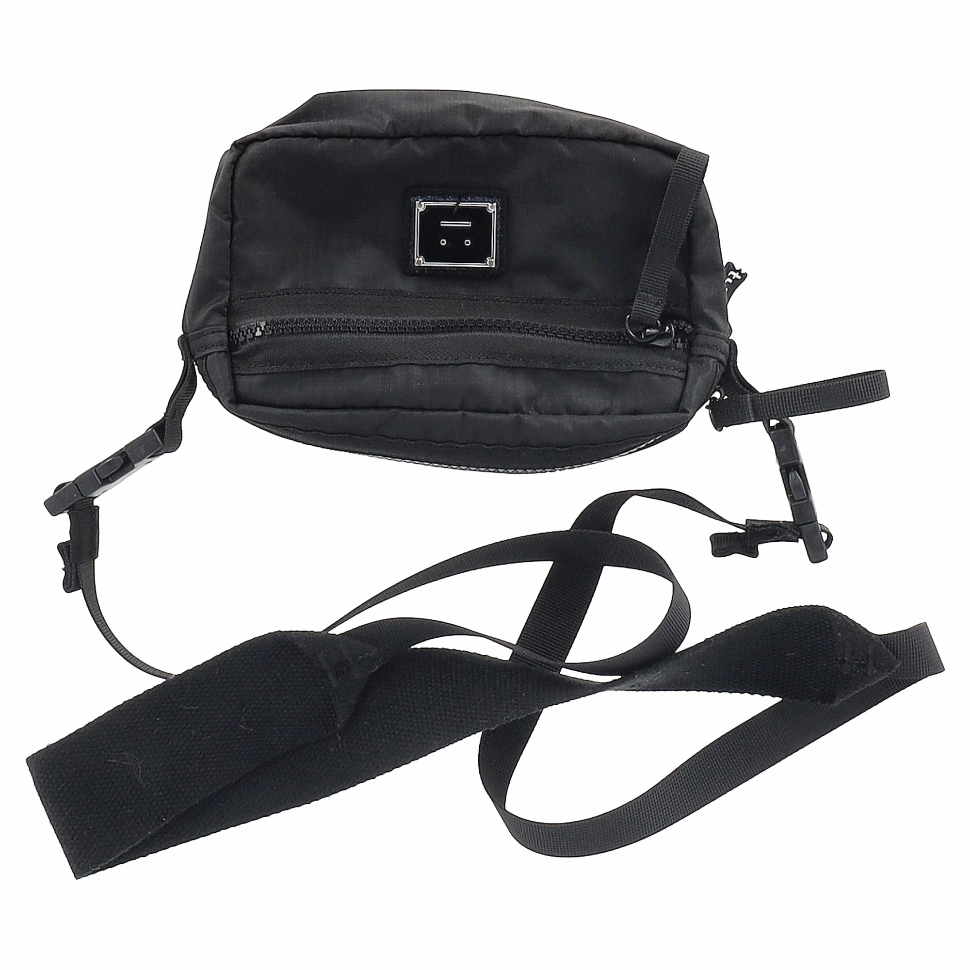 Acne Studios Akila Crossbody Face Bag in Black Nylon