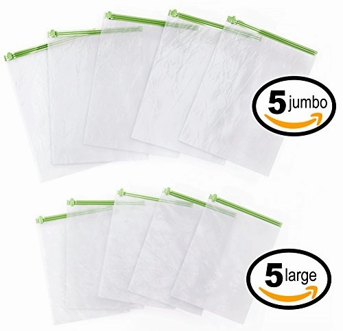 Acrodo Space Saver Packing Bags For Travel - 10-Pack Rolling Compression Bags For Clothing