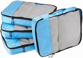 Amazonbasics 4-Piece Packing Cube Set - Large, Sky Blue