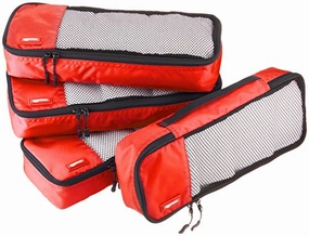 Amazonbasics 4-Piece Packing Cube Set - Slim, Red