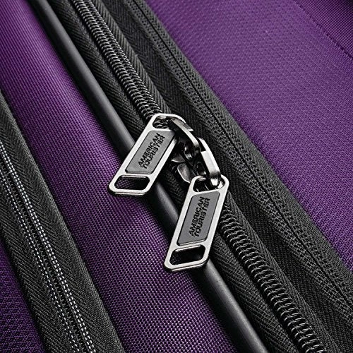 American Tourister Zoom 3 Piece Bundle | 21", 25", Travel Pillow (Purple)