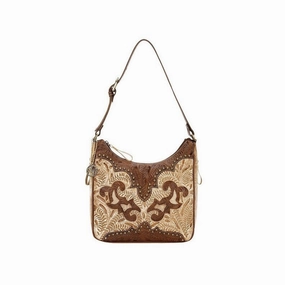 American West Western Handbag Annie's Secret Shoulder Cream 9199629 - 10 x 8.5 x 4.5