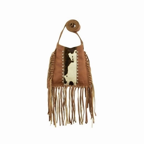 American West Western Handbag Crossbody Fringe Messenger Tan 7215118 - 8 x 9