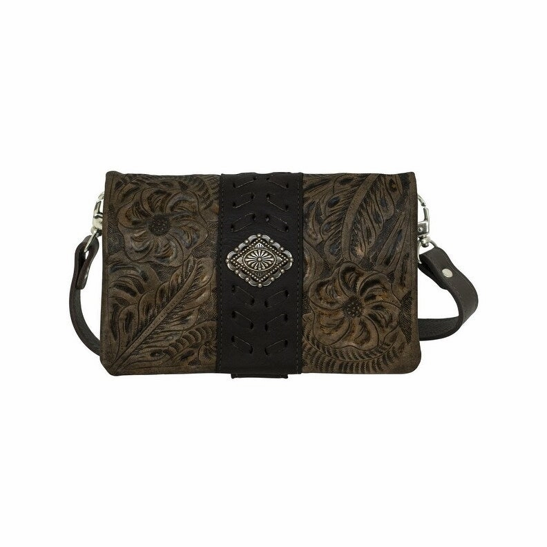 American West Western Handbag Grab-And-Go Distressed Charcoal 7783178 - 9.5 x 7 x 3