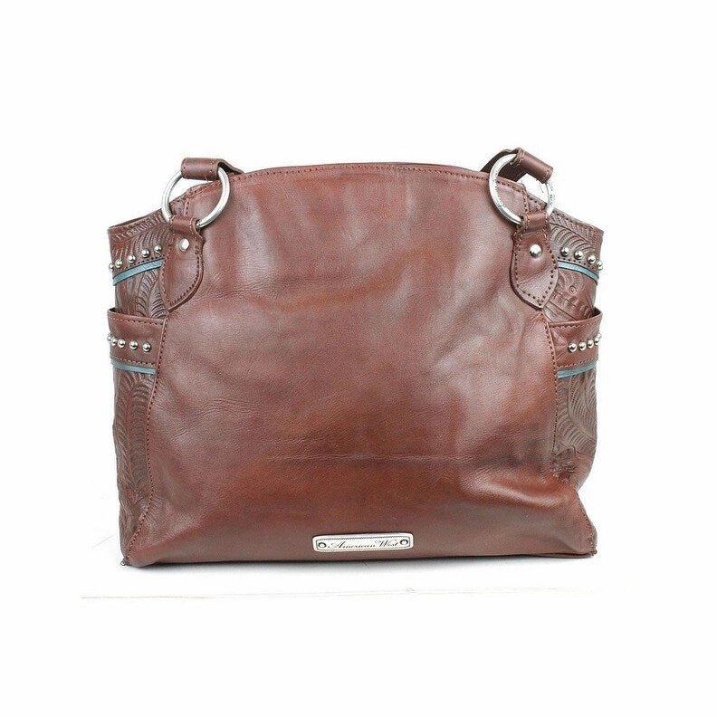 American West Western Handbag Lady Lace Tote Leather LCBT780 - 13 x 11 x 4