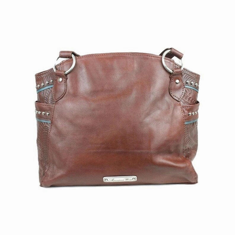 American West Western Handbag Lady Lace Tote Leather LCBT780 - 13 x 11 x 4