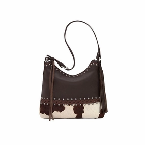 American West Western Handbag Shoulder Studded Pony Hair On 1050381 - 12 x 10 x 3