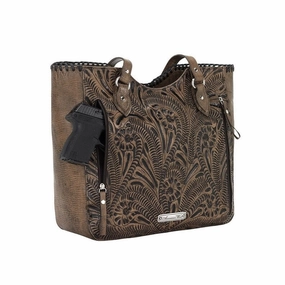American West Western Handbag Tote Annie's Secret Charcoal 1883965 - 13.5 x 12.5 x 4