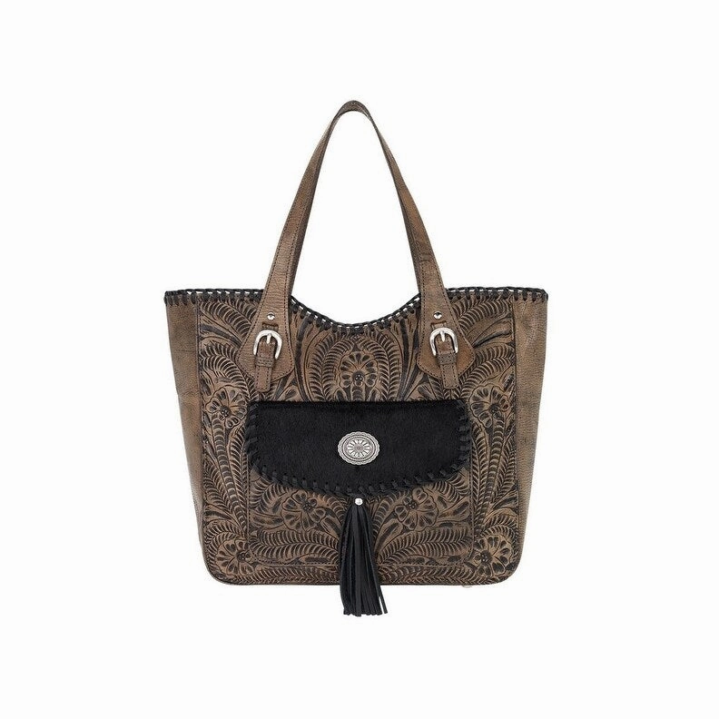 American West Western Handbag Tote Annie's Secret Charcoal 1883965 - 13.5 x 12.5 x 4