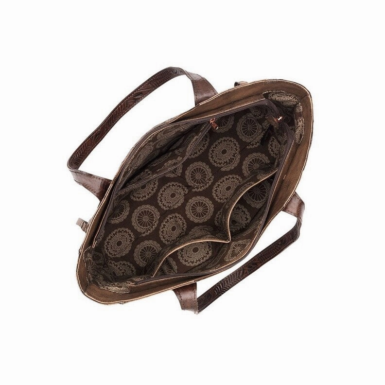 American West Western Handbag Tote Annie's Secret Chocolate 1850965 - 13.5 x 12.5 x 4
