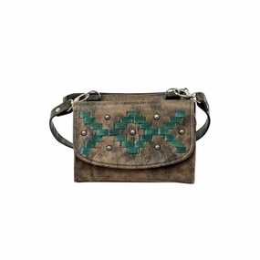 American West Western Handbag Tribal Weave Crossbody Charcoal 4483982 - 7.5 x 5 x 2.5