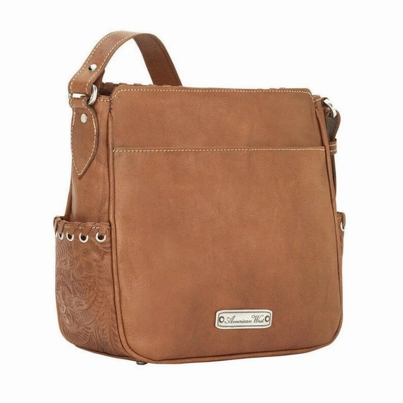American West Western Handbag Womens Crossbody Brown 6315774 - 9.5 x 9 x 4