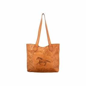 American West Western Handbag Womens Tote Conceal Natural Tan 1515965 - 13 x 12.5 x 4