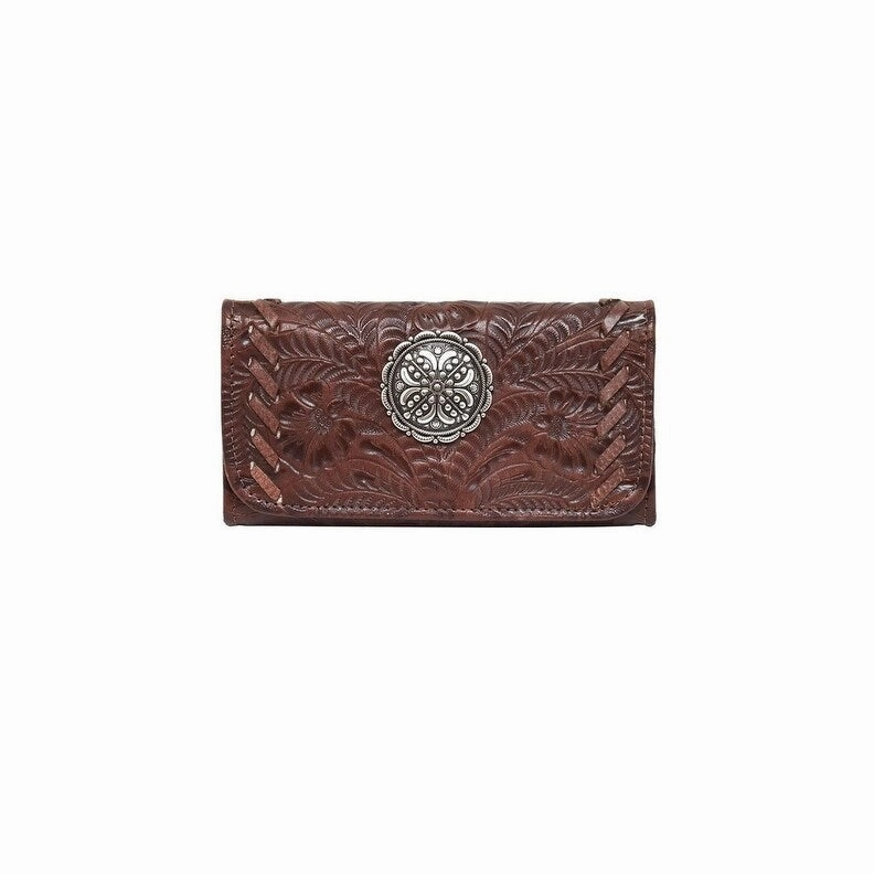 American West Western Wallet Womens Lariats & Lace Chestnut 7385282 - 7.5 x 4