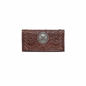 American West Western Wallet Womens Lariats & Lace Chestnut 7385282 - 7.5 x 4