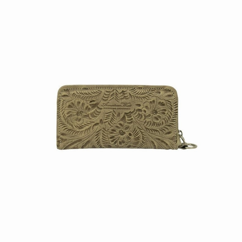 American West Western Wallet Womens Saddle Ridge Leather Sand 2652082 - 8 x 4