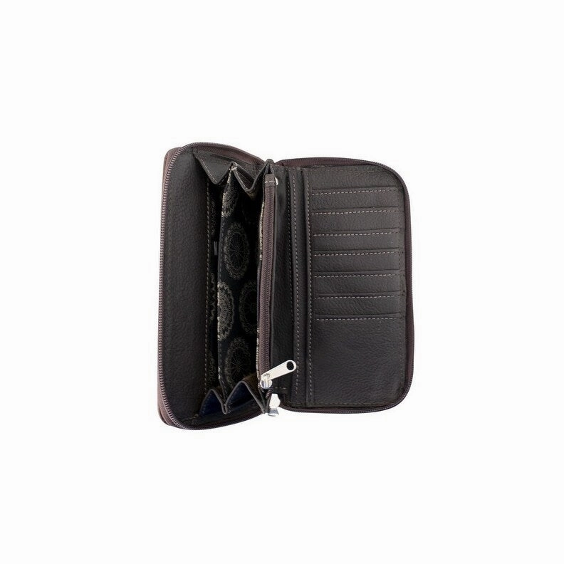 American West Western Wallet Womens Saddle Ridge Marine Turq 2678082 - 8 x 4