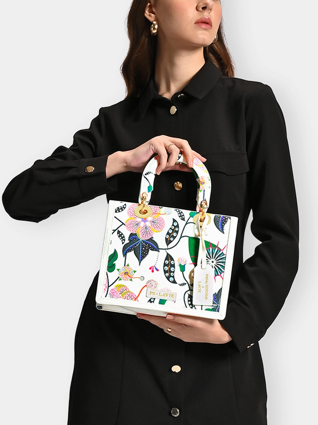 Anar Mor Print Small Box Satchel Bag