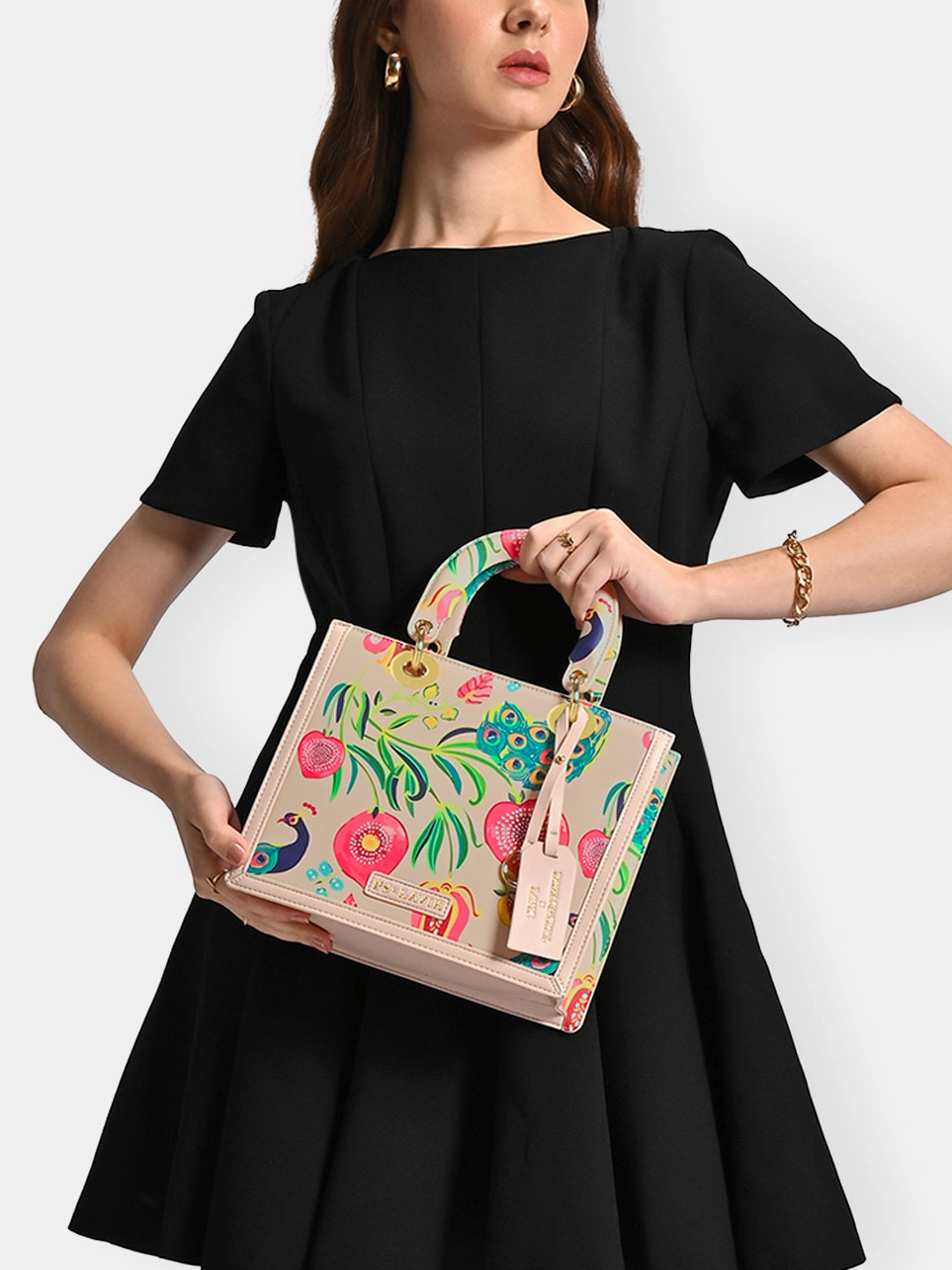 Anar Mor Print Small Box Satchel Bag