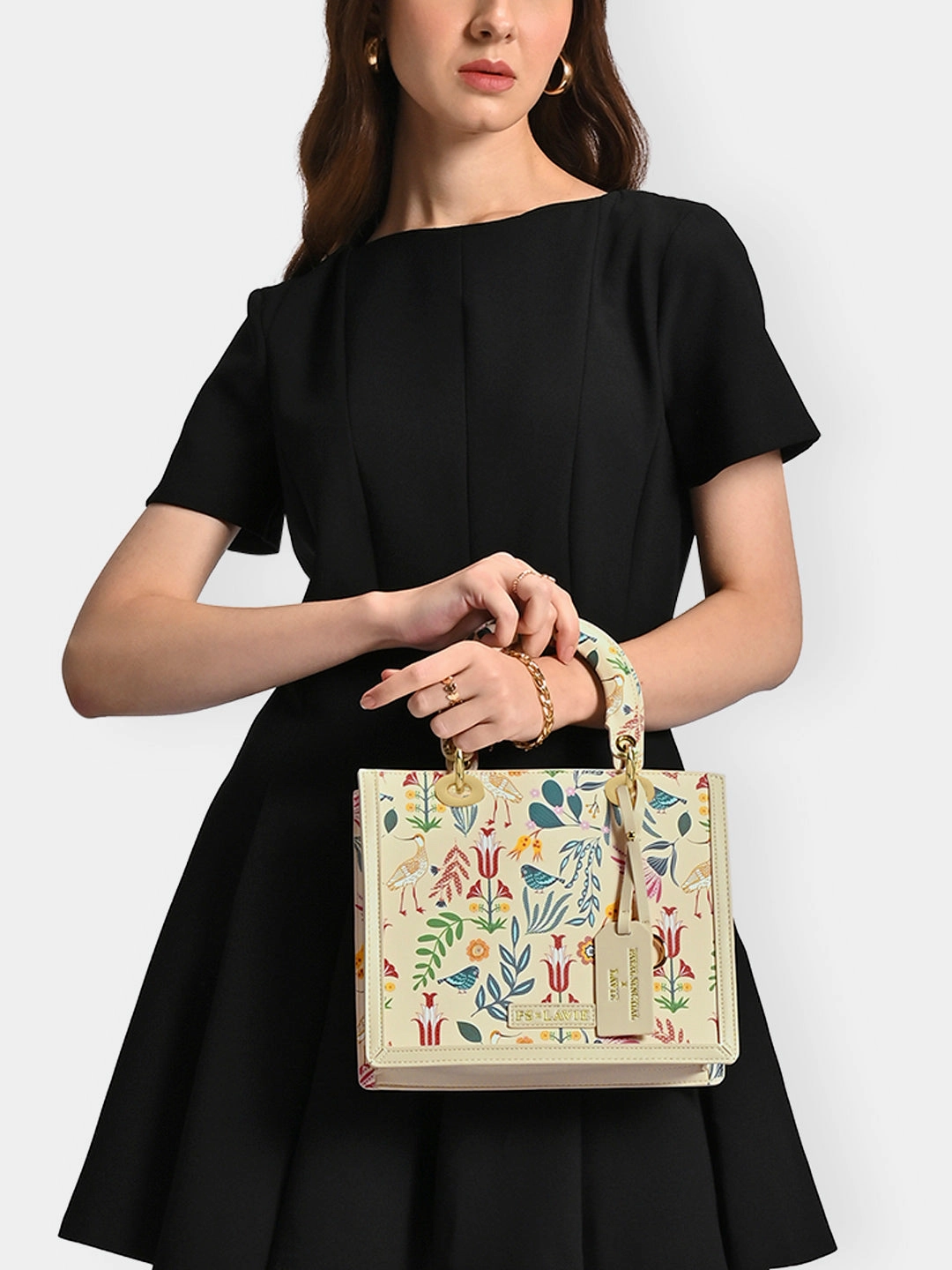 Anar Mor Print Small Box Satchel Bag