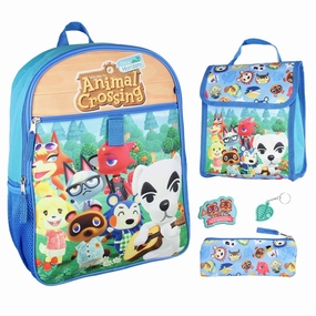 Animal Crossing Character Print Backpack 5 pc Set Lunch Tote Keychain - One Size