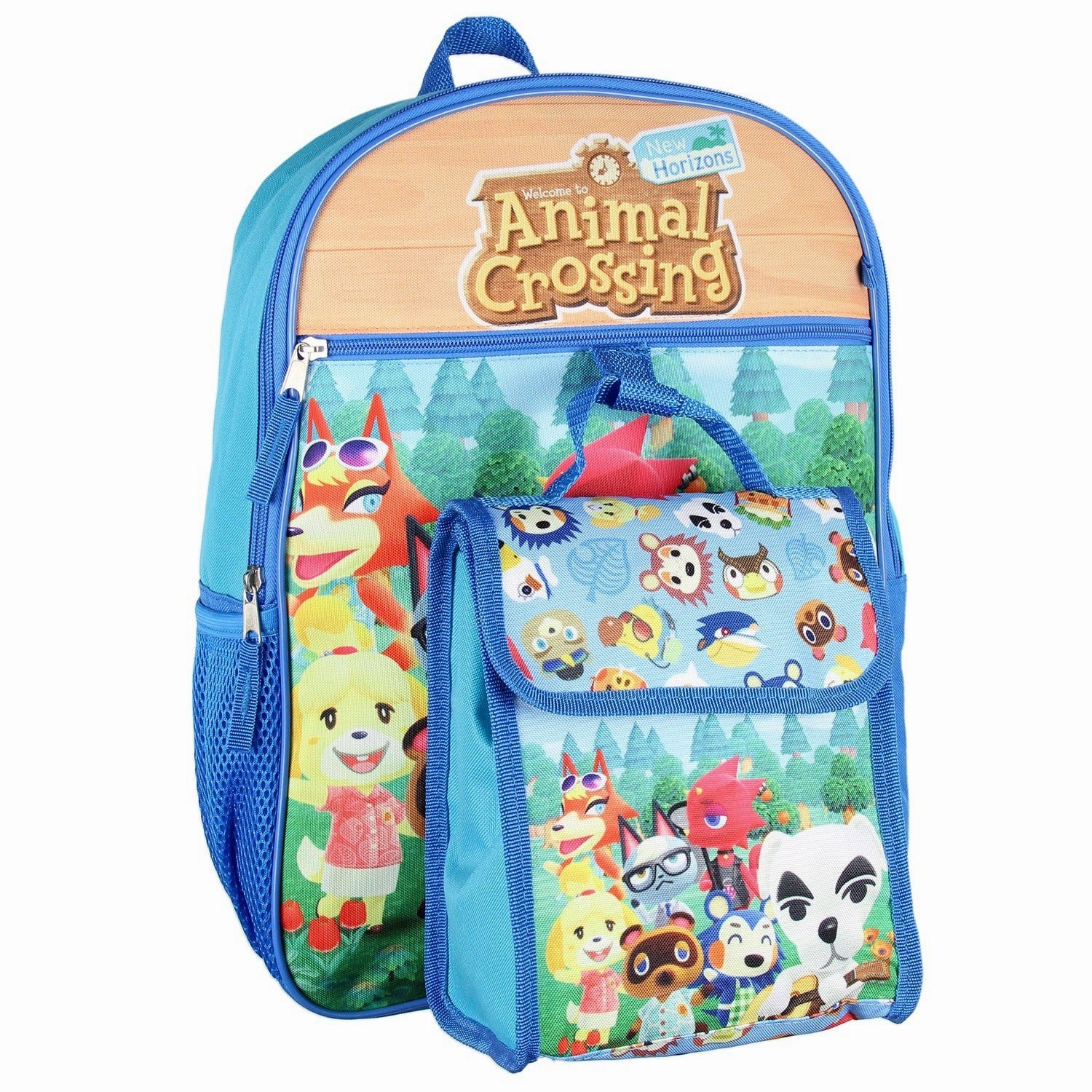 Animal Crossing Character Print Backpack 5 pc Set Lunch Tote Keychain - One Size