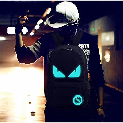Anime Luminous Backpack Noctilucent School Bags Daypack Usb Chargeing Port Laptop Bag Handbag For