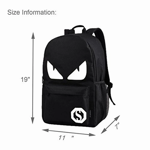 Anime Luminous Backpack Noctilucent School Bags Daypack Usb Chargeing Port Laptop Bag Handbag For