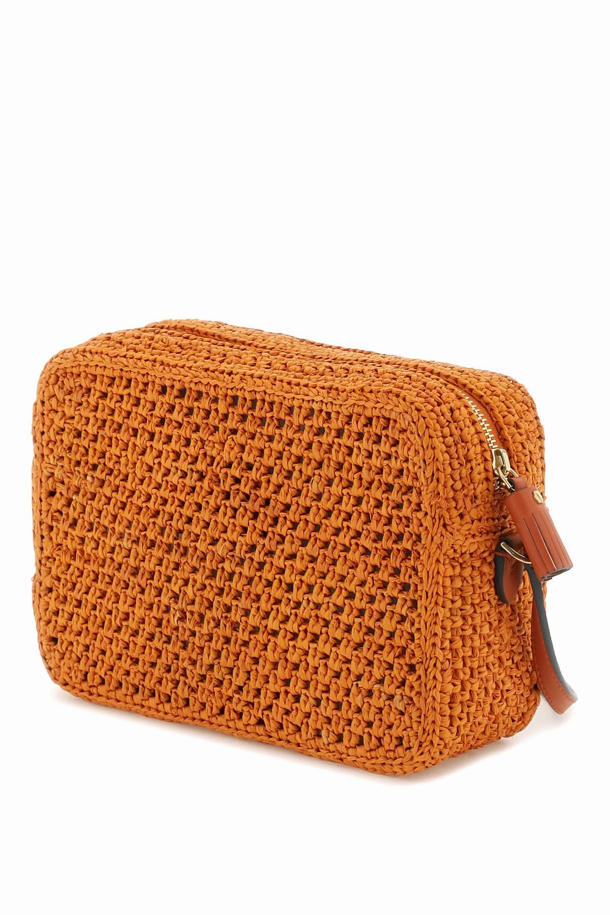 Anya hindmarch raffia eyes crossbody bag