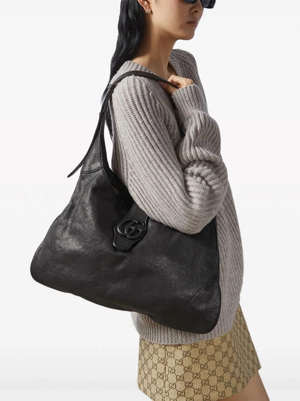 Aphrodite Large Leather Shoulder Bag