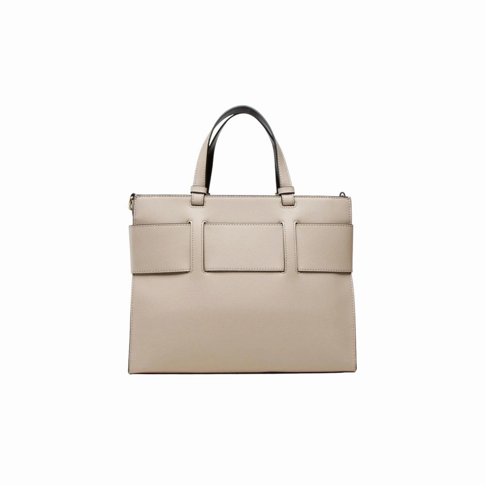 Armani Exchange Beige Synthetic Leather Handbag