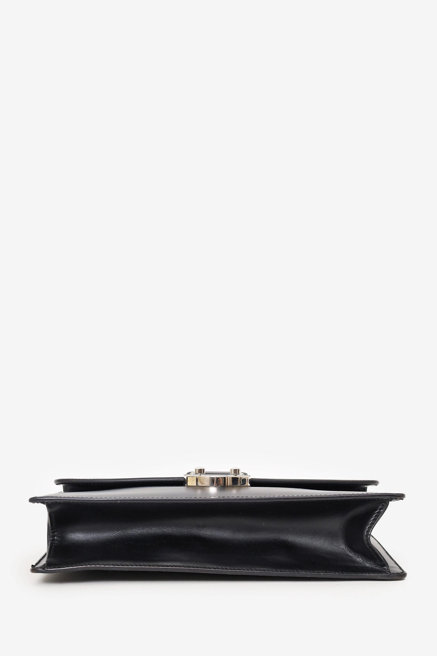 Asprey Black Bull Leather Small Briefcase with Strap (As Is)