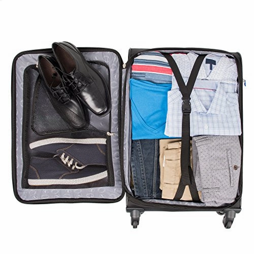 Atlantic Luggage Avion Lite 2 Piece Spinner Luggage Set, Black