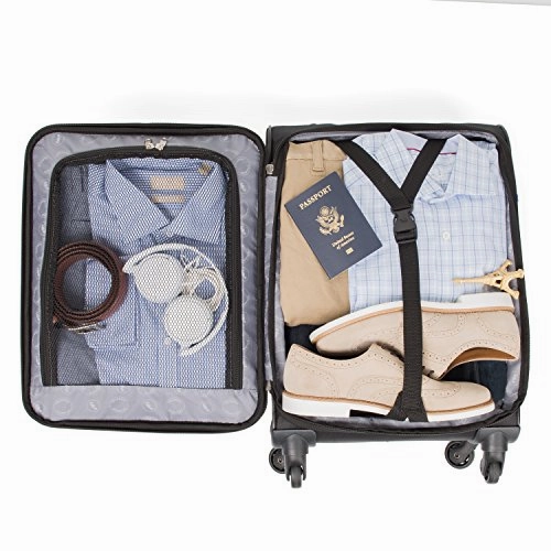 Atlantic Luggage Avion Lite 2 Piece Spinner Luggage Set, Black