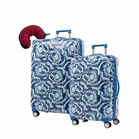 Atlantic Ultra Lite 4 Hardside 24 And 28-Inch Expandable Spinners, Travel Pillow (Surf Blue)