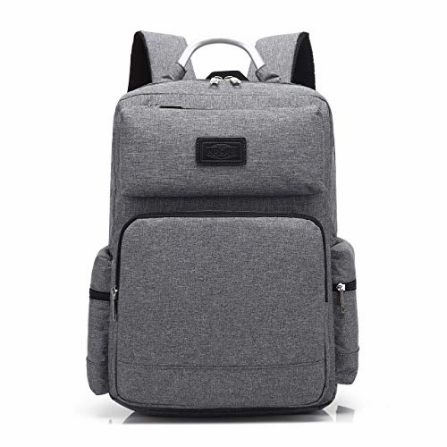 AUGUR 15.6Classic Laptop Backpack Oxford Fabric Travel Rucksack for Men Women (Grey)