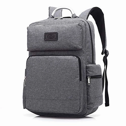 AUGUR 15.6Classic Laptop Backpack Oxford Fabric Travel Rucksack for Men Women (Grey)