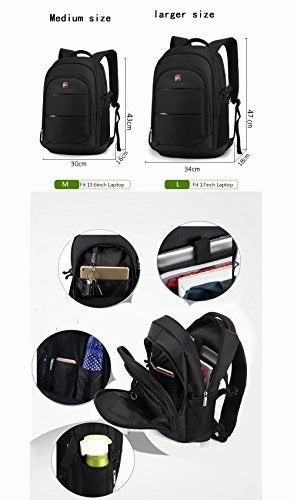 AUGUR Men& Women Laptop Backpack 15.6-17Inch Rucksack Travel Men Notebook Computer Bag 9015-2